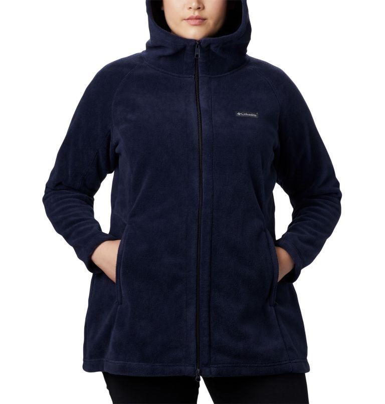 Women's Columbia Benton Springs II Long Hoodie Navy | Plus Size CA-O5014